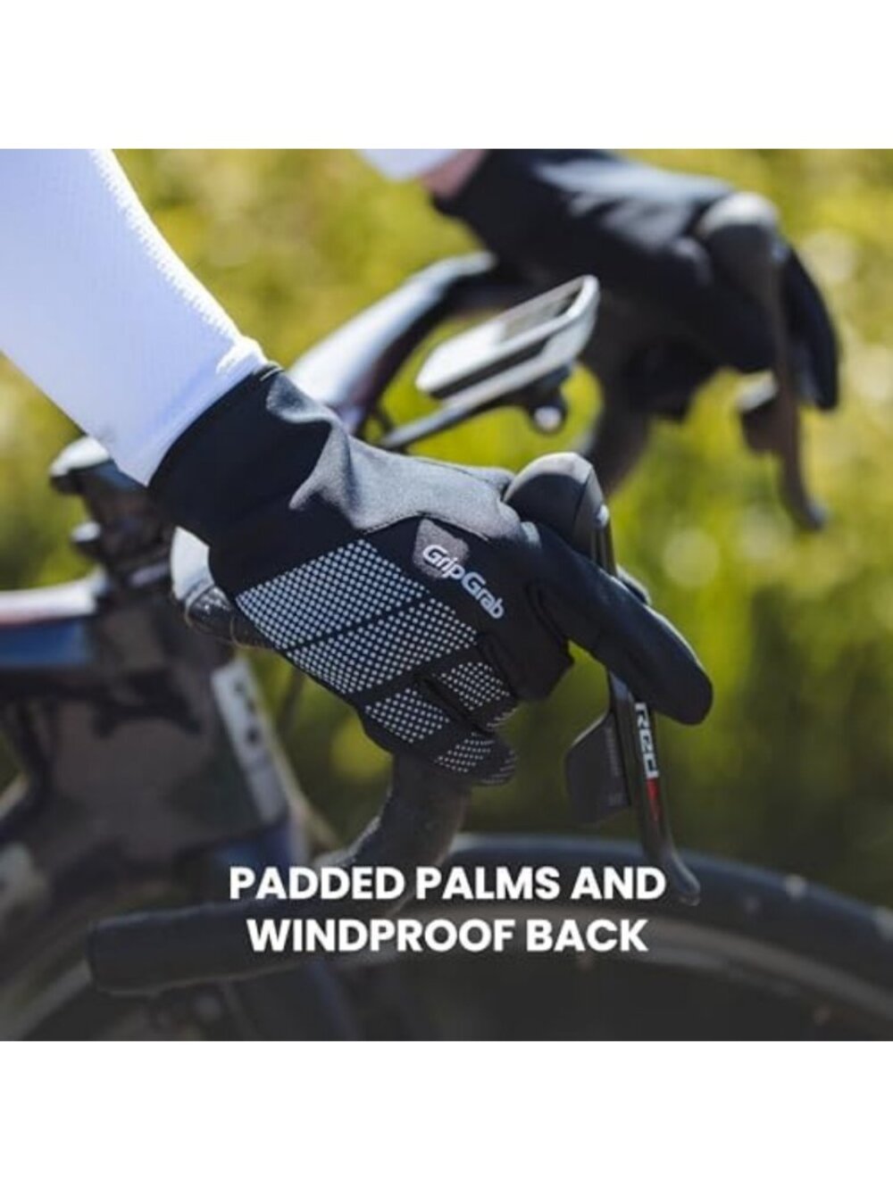 Windproof Padded Full Finger Cycling Gloves for Spring & Fall Rides - Picture 4 of 5